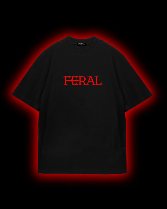 FERAL BLACK RED ESSENTIALS T-Shirt